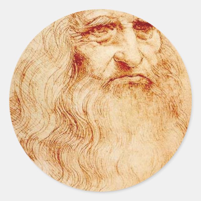 Adesivo Leonardo Da Vinci Autorretrato por volta de 1510-1 (Frente)