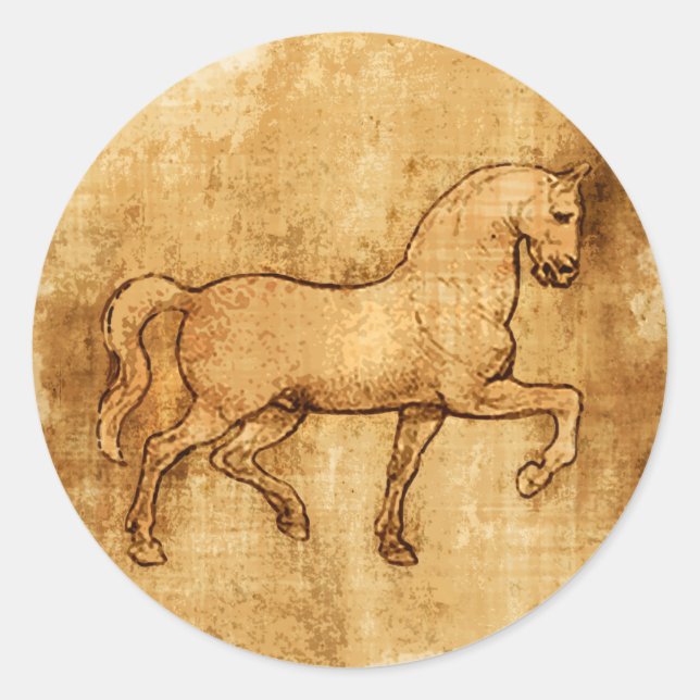 Adesivo Leonardo Da Vinci Horse Art (Frente)