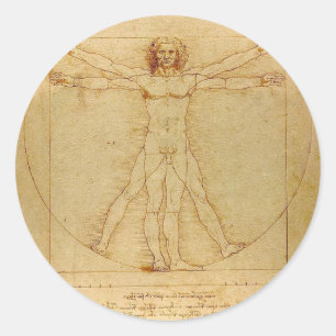 Adesivo Leonardo da Vinci - pintura do homem de Vitruvian