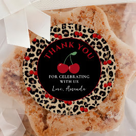 Adesivo Leopard Cheetah Cherry Birthday Sticker