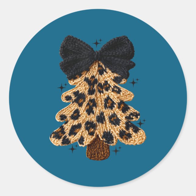 Adesivo Leopard Christmas Tree,christmas Coquette Bow Yarn (Frente)