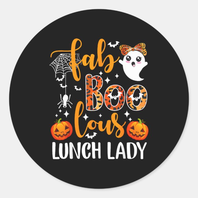 Adesivo Leopard Fab Boo Lous Lunch Lady Matching Group Tee (Frente)