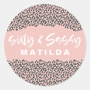 Adesivo Leopard imprime 60 anos e 60 anos rosa