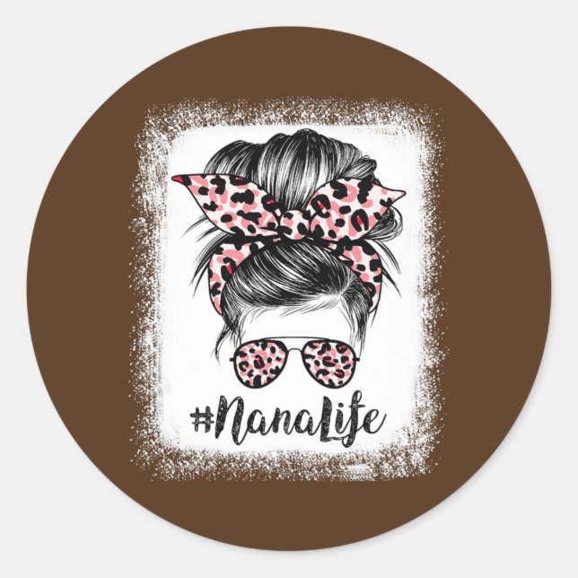Adesivo Leopard Nana Life Cute Messy Bun Girl (Frente)