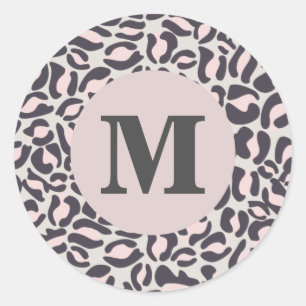 Adesivo Leopard Print Monogramas Classic Pink Jungle Party