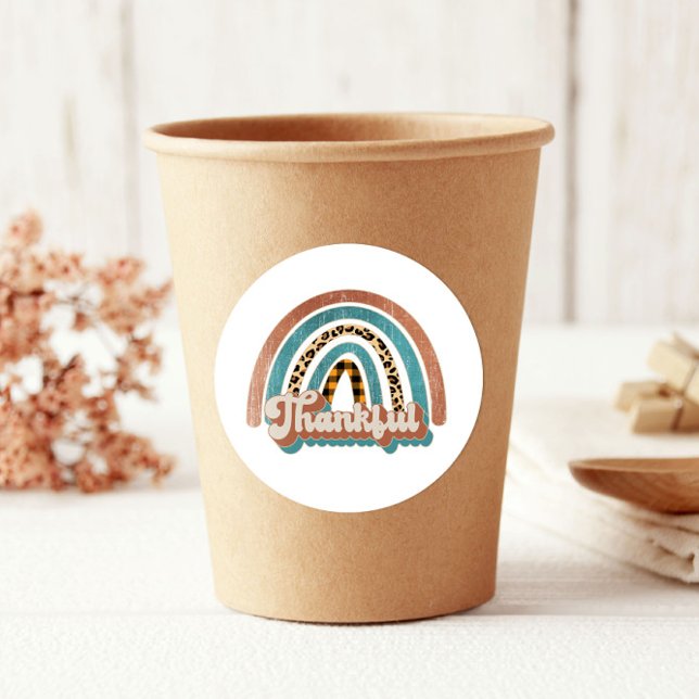 Adesivo Leopard Print Rainbow Ação de Graças (Criador carregado)