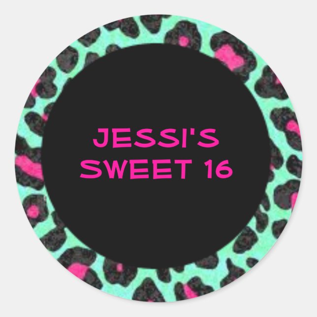 Adesivo Leopard Print Sweet 16 Stickers (Frente)