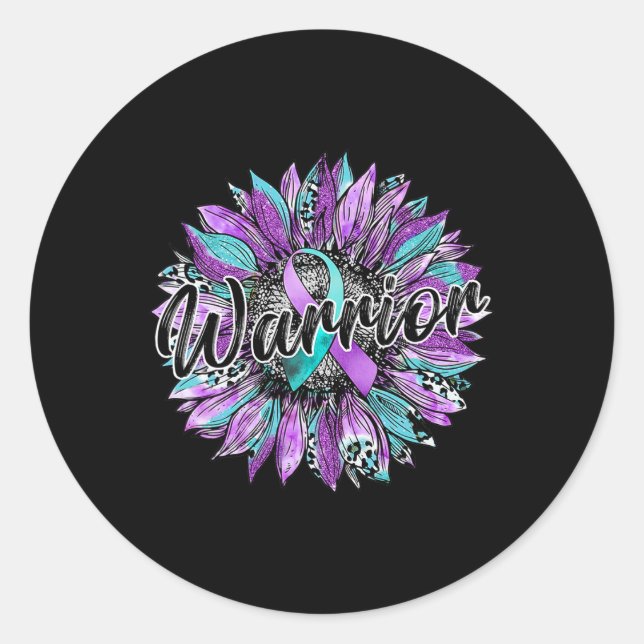 Adesivo Leopard Sunflower Warrior Teal E Purple Suicídio (Frente)