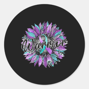 Adesivo Leopard Sunflower Warrior Teal E Purple Suicídio