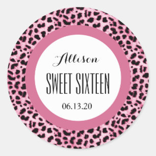 Adesivo LEOPARD Sweet Sessenta E Dezesseis 16 Custom Name 