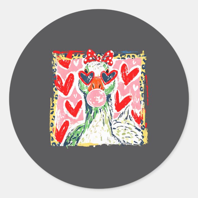 Adesivo Leopard Valentine's Day Goose Funny Cute Goose Hun (Frente)