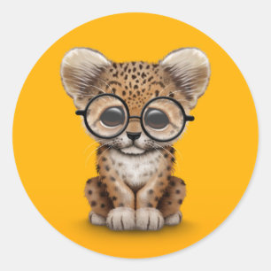 Adesivo Leopardo bonito Cub do bebê que veste vidros no