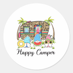 Adesivo Leopardo Camping Rv Gnomo Camper Feliz Acampamento