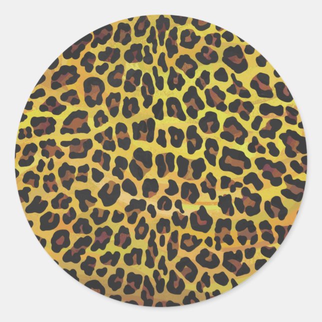 Adesivo Leopardo Castanho e Impressão Amarelo (Frente)
