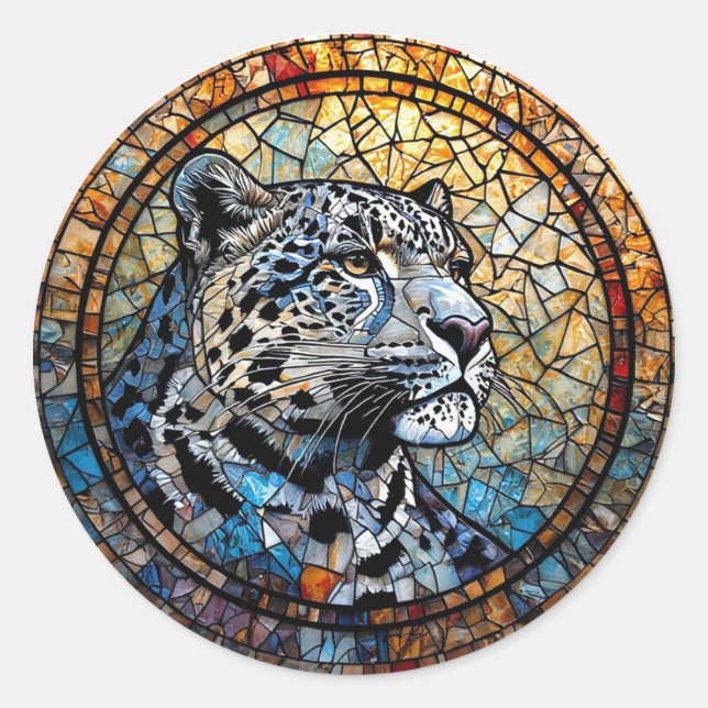 Adesivo Leopardo com Tons Quentes e Frios (Frente)