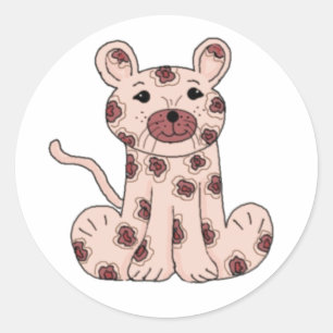 Adesivo Leopardo de desenho animado rosa