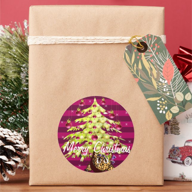 Adesivo Leopardo-de-Limão-de-Natal (Feriado)