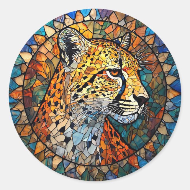 Adesivo Leopardo em Cores Vibrantes (Frente)