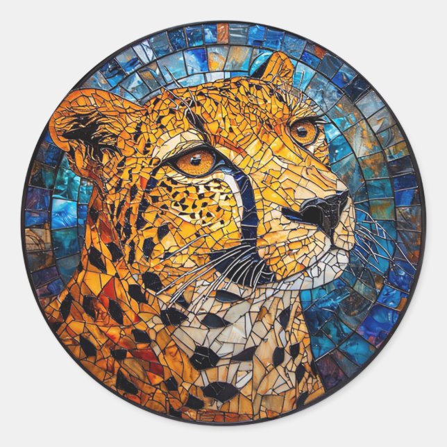 Adesivo Leopardo em Cores Vibrantes (Frente)