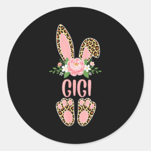 Adesivo Leopardo floral gigi coelho feliz páscoa primavera