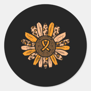 Adesivo Leopardo Girassol Laranja Laranja Cancer Leucemia
