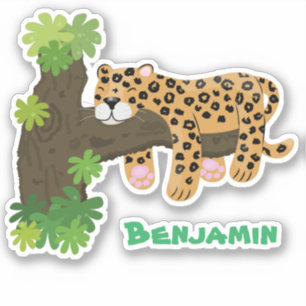 Adesivo Leopardo giro dormindo na ilustração de desenhos