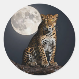 Adesivo Leopardo Majestoso e Lua Cheia  