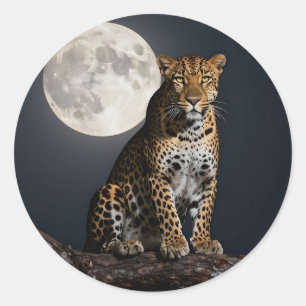 Adesivo Leopardo Majestoso e Lua Cheia  
