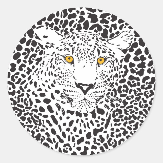 Adesivo Leopardo Negro e Branco Camuflado em Padrões de Ma (Frente)