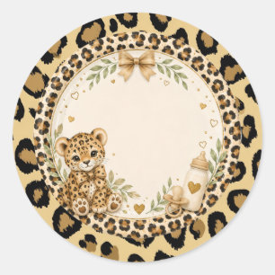 Adesivo Leopardo para chá de bebê