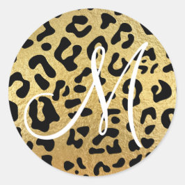 Adesivo Leopardo Preto e Textura de Folha de Ouro Falso Mo