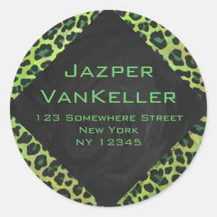 Adesivo Leopardo preto e verde com monograma