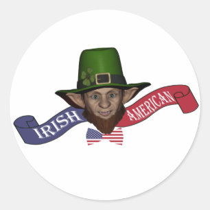 Adesivo Leprechaun americano irlandês patriótico engraç