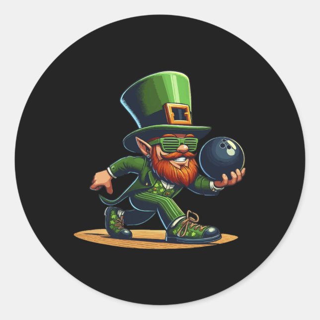 Adesivo Leprechaun Boliche Bowler Tee Rua.Patricks Dia Cri (Frente)