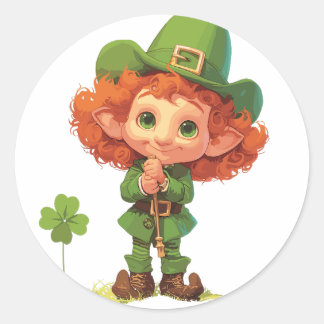Adesivo Leprechaun Child Pondering