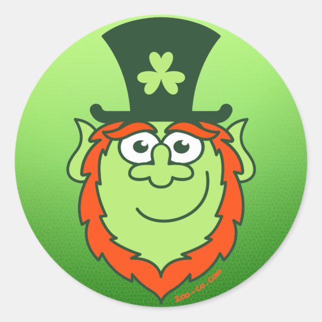 Adesivo Leprechaun do Dia da Pestinha da rua sorrindo (Frente)