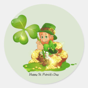 Adesivo Leprechaun do dia de St Patrick feliz