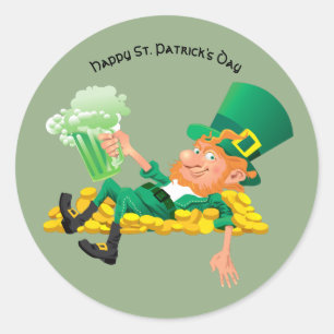 Adesivo Leprechaun do dia de St Patrick feliz