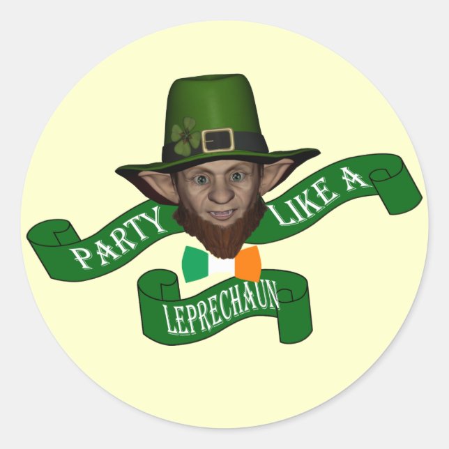 Adesivo Leprechaun engraçado (Frente)