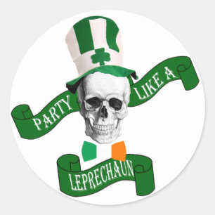 Adesivo Leprechaun irlandês engraçado