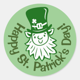 Adesivo Leprechaun Portrait Classic Round Sticker