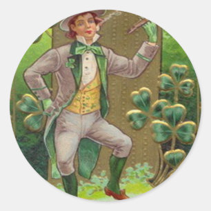 Adesivo Leprechaun Shamrock Shillelagh Clay Pipe