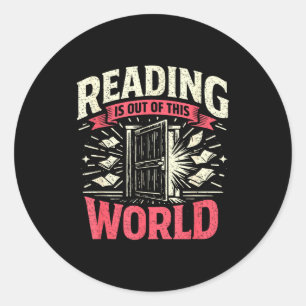 Adesivo Ler é fantasia divertida de livros fora deste mund