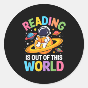 Adesivo Ler é fora deste mundo livros engraçados do espaço