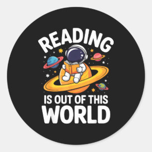 Adesivo Ler é fora deste mundo livros engraçados do espaço