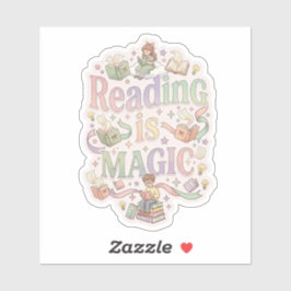 Adesivo Ler é mágico - amante de livros cozinha lendo