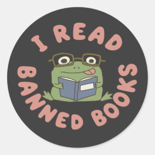 Adesivo Ler Livros Proibidos Sapo Engraçado Lendo