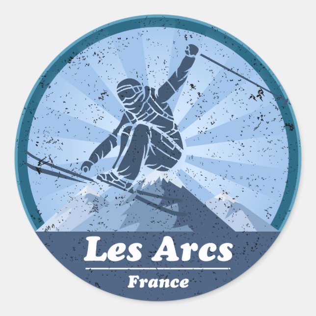 Adesivo Les Arcs Station de ski - Skieur (Frente)