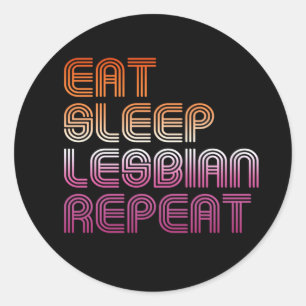 Adesivo LESBIAN REPEAT RETRO DESIGN T Shirt