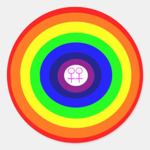 Adesivo Lesbians Round Rainbow Sticker